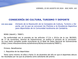 El Gobierno convoca los premios a la excelencia deportiva de Cantabria dotados con 165.000 euros