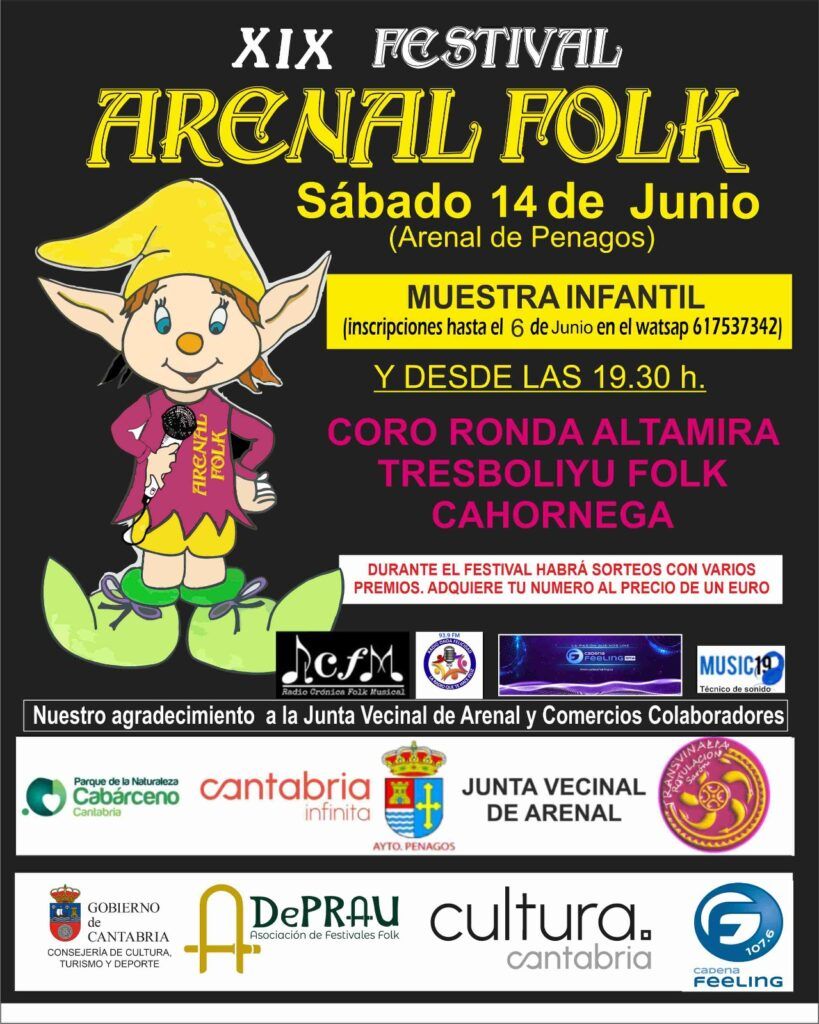Sábado 14 de junio, 18.30 XIX Festival Arenal Folk Sábado 14 de junio, 18.30 XIX Festival Arenal Folk