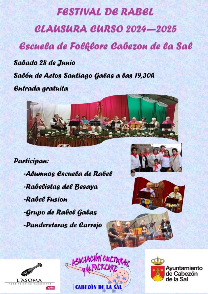 Sábado 28 de junio, 19.30 Festival de Rabel en Cabezón de la Sal Sábado 28 de junio, 19.30 Festival de Rabel en Cabezón de la Sal