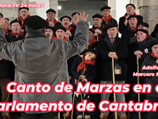 Adolfo Diaz marcero mayor en el Canto de Marzas del Parlamento de Cantabria (+ video)